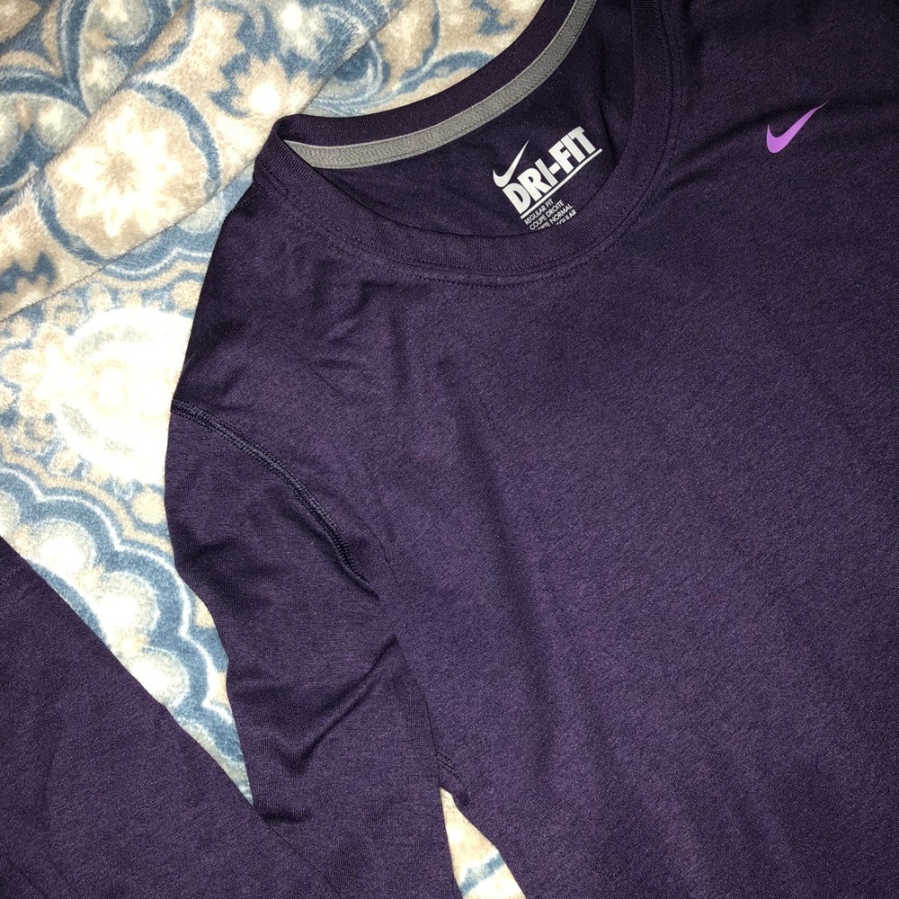 SOLD NIKE Purple Dri-Fit Long Sleeve - Picture 3 of 4